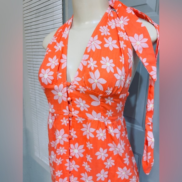 Billabong Hung Up Linen Floral Maxi Dress size Small - Picture 5 of 11